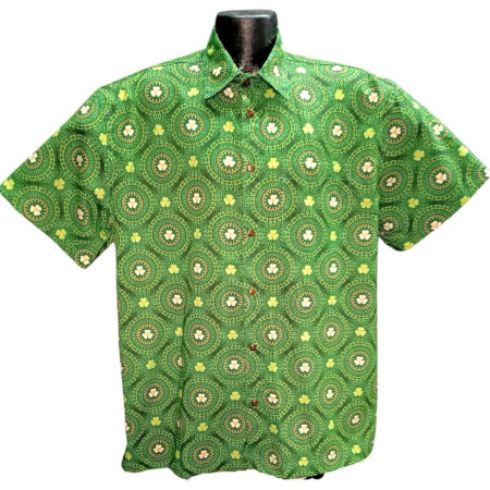 Lucky Shamrock St. Patrick's Day Hawaiian shirt- Made in USA- Cotton